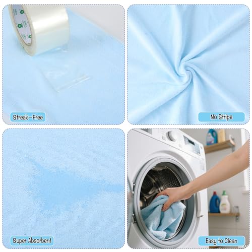 6 Pack Extra Large Microfiber Cleaning Cloths 20"x30", Lint-Free Reusable Towels for Home, Glass, Windows, Office, Kitchen, Bathroom – Mixed Blue - color: Mixed Colors