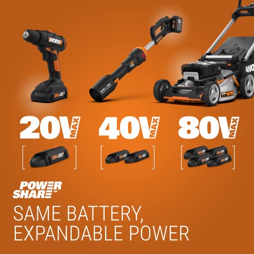 WORX WX030L.9 20V Power Share Cordless Cube Vac Compact Vacuum, Bare Tool Only, No Battery, Black - style: bare tool only