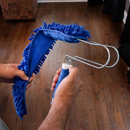 Unger Connect and Clean Microfiber Ceiling Fan Duster, Household Cleaning Supplies to Trap Dust and Dirt, Reusable and Machine Washable Sleeve, Compatible with Threaded Poles for Higher Access - style: Ceiling Fan Duster (Blue)