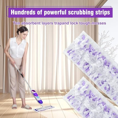 40 Pack Disposable Power Mop Refills Pads Compatible with Swiffer Power Mop,Spray Wet Pads Refill,Disposable Spray Mopping Pads Refills for Multi-Surface Floor Cleaning - color: 40 Count Purple