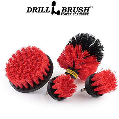 Outdoor Cleaning Supplies - Fountain and Patio Cleaning Brushes - Fire Pit - Scrub Brushes - Concrete Brush - Grout Cleaner - Granite Scrubbing Tool - Headstone Restoration Kit - Garden Statues Brush - color: Red