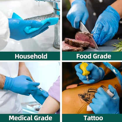 Supmedic Vinyl Disposable Exam Gloves, 4Mil Powder-Free Latex-Free Food Grade Cooking Cleaning Medical Glove Blue 100&1000 Ct - color: X-large (1000 Blue)