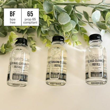 Public Goods Bathroom Cleaner Refill | Refill Concentrate for Toilets, Tile, Showers, Sinks | Cruelty Free, Vegan Friendly | Scented with Lemon Rosemary Essential Oils | 3 Pack - 24 Oz Diluted - style: Refills