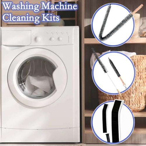 Dryer Vent Cleaner Kit 5Pcs Long Brush Cleaning Set for Lint Removes & Hair Clogs Dryer Vent Cleaning Crevice Brush Tools for Refrigerator Coils, AC, Drain Snake