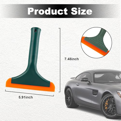 Ziciner Small Silicone Window Squeegee, Car Windshield Water Blade Squeegee, Multifunctional Auto Squeegee with 5.9 Inch Blade and Non-Slip Handle for Car Window, Home Cleaning (Dark Green-1PCS) - color: Dark Green-1pcs