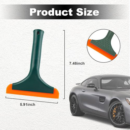 Ziciner Small Silicone Window Squeegee, Car Windshield Water Blade Squeegee, Multifunctional Auto Squeegee with 5.9 Inch Blade and Non-Slip Handle for Car Window, Home Cleaning (Dark Green-1PCS) - color: Dark Green-1pcs