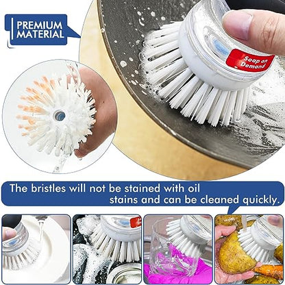 Palm Brush Refills for OXO Soap Dispensing Dish Brush - 4 Pack Cleaning Replacement Brush Head for OXO Palm Brush(White) - color: 4-white