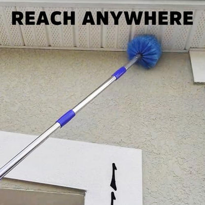 Cobweb Duster, Bafezoze Cobweb Brush Replacement Head, Spider Web Brush Remover Outdoor Blue (Pole Not Included)