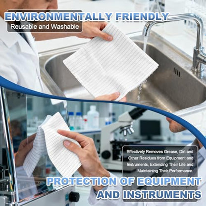 Anti-Static Microfiber Wipes 6"x6"(100 Pcs,Class 100, 200GSM) Lint Free Cloths Reusable Special ESD Protection Design is Suitable for Protecting Sensitive Electronic Components and Tools - size: 6"x6" (Pack of 100)