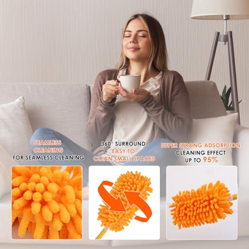Redones Dusters for Swiffer - Reusable Duster Refill Compatible with Swiffer Hand Duster, 360 Heavy Duty Dusters Refills 4 Pack(Handle is Not Included) - size: 4PCS