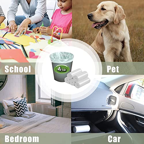Small Trash Bags, Inwaysin Small Garbage Bags 4-6 Gallon Biodegradable Can Liners Thicken, Size Expanded, White 200 Counts - style: 4Gal-White-200