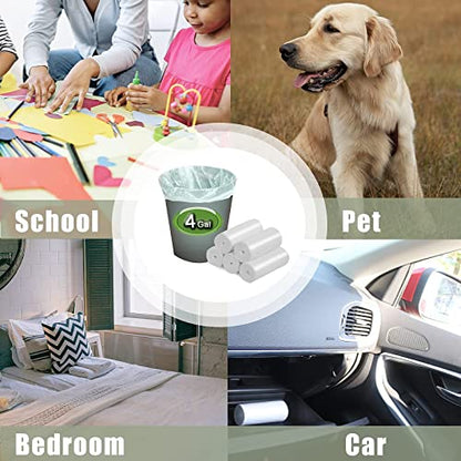 Small Trash Bags, Inwaysin Small Garbage Bags 4-6 Gallon Biodegradable Can Liners Thicken, Size Expanded, White 200 Counts - style: 4Gal-White-200