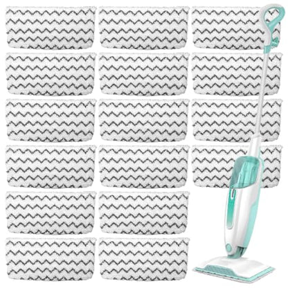 16 Pack Microfiber Steam Mop Replacement pads for Shark Steam Mop S1000, S2001,S1000A, S1000C, S1000WM, and S1001C,Washable & Reusable Steam Mop Pads Safe for all Floor have Super-Absorbent - size: Shark-16PCS
