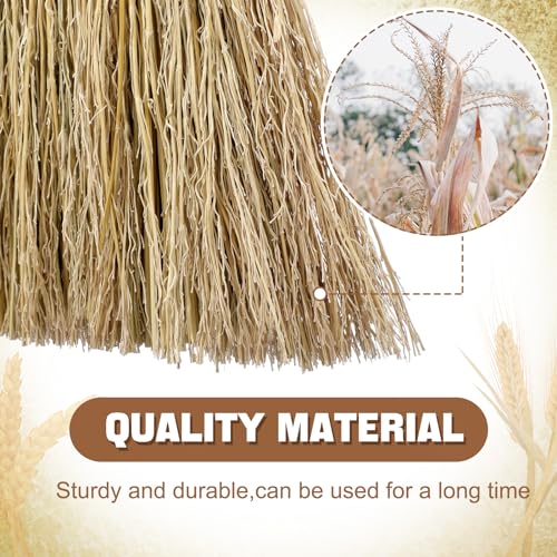 Suclain 4 Pcs 12 Inch Whisk Broom Hand Held Mini Corn Straw Whisk Broom Short Handle with Metal Hanger Halloween for Multi Surface Sweeping Small Hand Brush for Outdoor Car Porch Debris Dust Dirt