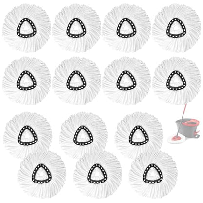14Pack Spin Mop Replacement Heads,Spinning Mop Replace Head for Floor Cleaning, 100% Microfiber Mop Head Replacement Compatible with Triangle Spin Mop Refill for Easy Wring Mop,White - size: 14Pack