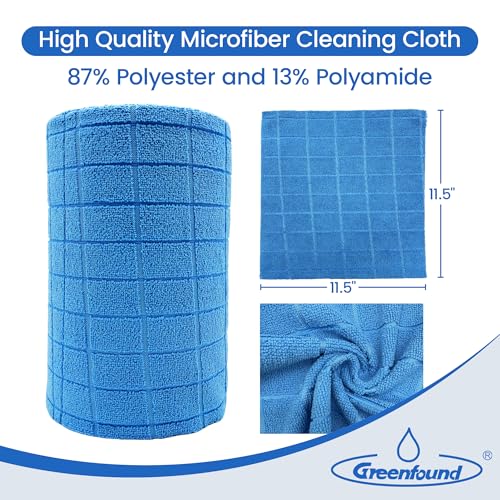Greenfound Microfiber Cleaning Cloth Roll, 80 Pack Tear Away Towels, Reusable Washable Lint Free Scratch Free Absorbent Cleaning Rags for Kitchen Home Car Window Glass, 11.5 x 11.5 Inch Check Blue - color: Check Blue