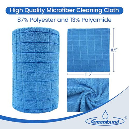 Greenfound Microfiber Cleaning Cloth Roll, 80 Pack Tear Away Towels, Reusable Washable Lint Free Scratch Free Absorbent Cleaning Rags for Kitchen Home Car Window Glass, 11.5 x 11.5 Inch Check Blue - color: Check Blue
