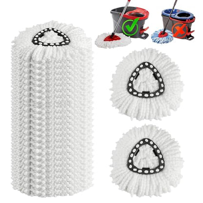 10Pack Spin Mop Replacement Heads,100% Microfiber Mop Heads Replacements Compatible with Oceda Easywring 1-Tank System,360 Degree Spin Mop Replacement Head for Easy House Cleaning Floor Mopping - size: 10pcs