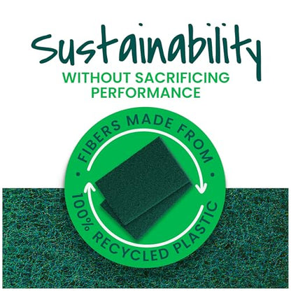 Scotch-Brite Heavy Duty Scouring Pad, Dish Scrubber for Kitchen + Outdoor, 8 Scrub Pads for Uncoated Pots and Pans, Cast Iron Cooktops, Grill Grates, Oven Racks, & BBQ, Durable, Long-Lasting - size: 8 Pads, style: Large