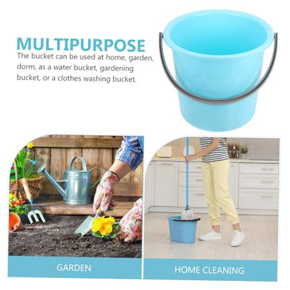 Multipurpose Plastic Bucket with Handle Portable Household Cleaning Bucket Durable Water Container for Laundry Gardening Camping and Outdoor Use