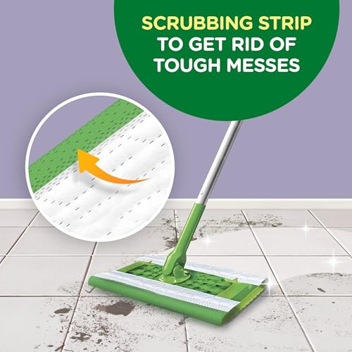 Swiffer Sweep + Mop, Wet Pads Refill, Floor Cleaner for Dirt, Dust, Hair, Cleaning Cloths for Mopping Home, Bathroom, Kitchen, All Purpose Multi-Surface Floor Wipes, Lavender, 12ct - size: 12 Count (Pack of 1)