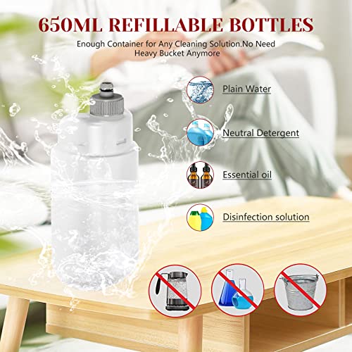 Spray Mop for Floor Cleaning, Wet Dry Microfiber Mop with 4 Washable Pads 650 ml Refillable Bottle and 1 Scraper for Home Kitchen Hardwood Laminate Wood Vinyl Ceramic Tiles Wooden Floor