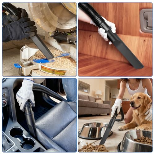Tbest Universal Vacuum Crevice Tool, 35mm Flat Cleaner Nozzle for Car Detailing & Hard to Reach Areas, Durable Flexible Vacuum Attachment for Sofa, Keyboard, Vents, Under Furniture