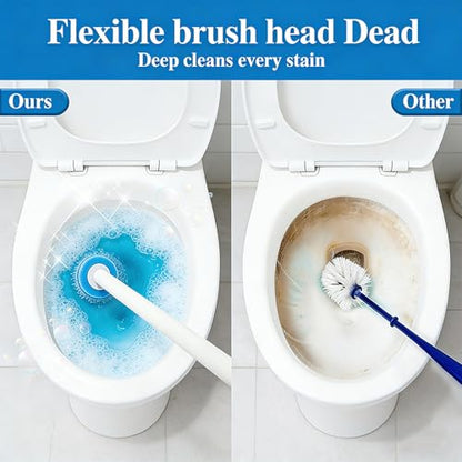 SOPAMI Disposable Toilet Cleaning System - Toilet Wand Kit with 32 High-Performance Refills, Wall Mounted Toilet Brush and Holder for Deep Cleaning Bathroom 32pcs | Auto Lid Opener Wall-Mounted Toilet Wand Kit for Deep Cleaning Bathroom Touch Free Access