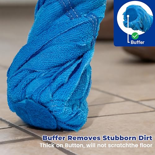 EaseYourDay Self-Wringing Twist Mops, Hands-Free Ratchet Wringing, Microfiber Mop with 1 Extra Refill