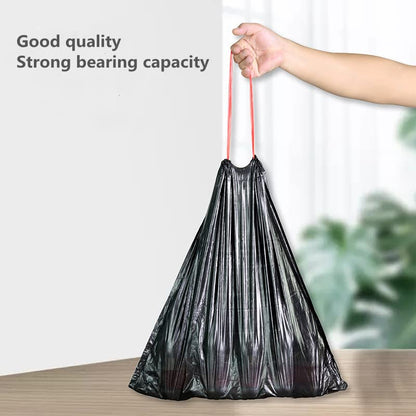 Trash Bags Drawstring Garbage Bags-Coocn Thicker Heavy Bathroom Trash can Liners for Bedroom Home Kitchen 50 Counts ,4-6 Gallon (Black) - color: Black