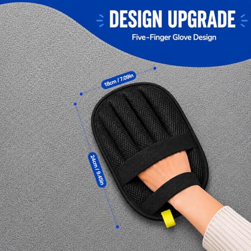 Pet Hair Removal Glove for Dogs & Cats, Newly Upgraded Reusable Electrostatic Pet Hair Remover Tool for Couch, Furniture, Bedding, Clothing & Car Seats