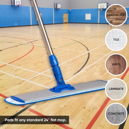 Microfiber Wholesale 24 inch Microfiber Mop Pads - Machine Washable, Reusable, Refills & Replacement Wet Mop Heads Compatible with Any Microfiber Flat Mop System (3 Pack) - size: 24 Inch 3 Pack