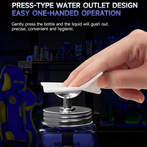 5 Oz /150ml Glass Push Down Pump Dispenser Bottle with Cap Push Down Glass Empty Pump Dispenser Pump Alcohol Dispenser Alcohol Bottle for Nail Polish Alcohol Makeup Remover Phone Cleaning
