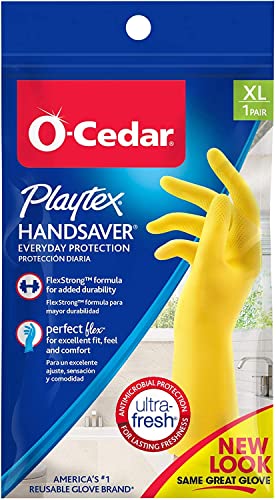 Playtex HandSaver Rubber Gloves for Kitchen and Household Cleaning (6 Pairs), Extra Large