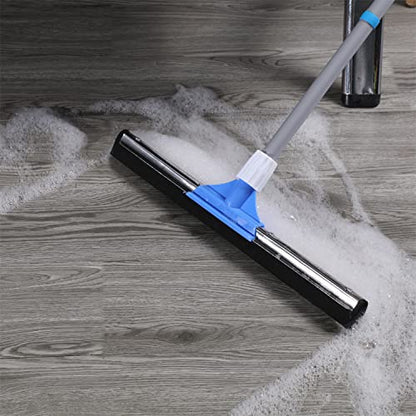 YONILL Floor Squeegee for Concrete Floor - 50" Squeegee Broom with Long Handle for Tile Floor, Heavy Duty Foam Floor Water Wiper for Garage, Shower, Kitchen, Windows, Glass, Carpet and Pet Hair