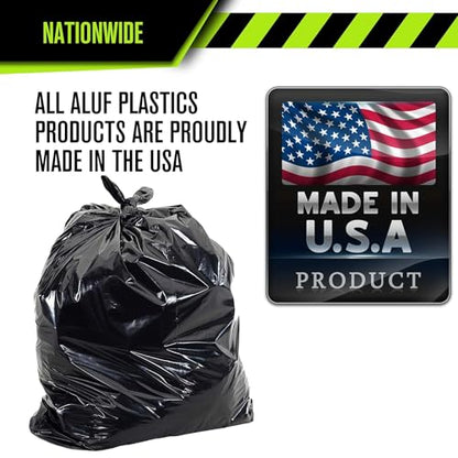 Aluf Plastics 55 Gallon Trash Bags Heavy Duty - (Huge) - 2.0 MIL Thick (equiv) - 38" x 58" - Garbage Bags for Toter, Contractors, Lawn, Leaf, Yard Waste, Kitchen, Industrial, Black, 50 Pack - style: 55-60 Gal, 2 Mil Equiv, 50 Count