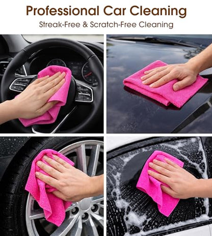 KitchLife Microfiber Cleaning Cloth Roll, 100 Pack - Tear-Away Microfiber Paper Towels, Lint-Free, Reusable, Washable for Kitchen, Car, Dishes, and Sensitive Surfaces (Hot Pink) - color: Hot Pink, size: 100 Pack