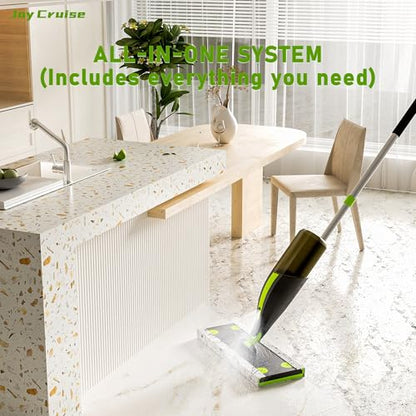 Spray Mop for Cleaning Spray Wet Dry Mops with 60 Dry Pads & 420ML Refillable Bottle Flat Mop for Hardwood, Tile, Laminate, Vinyl, and Marble Floors
