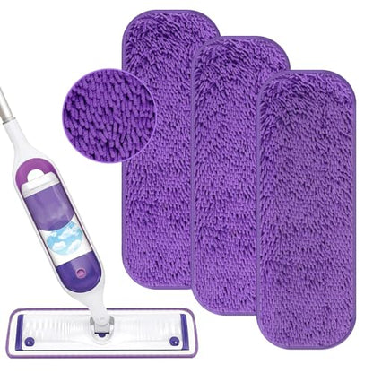 Reusable Power Mop Refill Pads for Swiffer Power Mop Starter Kit - Swifter Powermop Pads Refills - Multi-Surface & Wood Mopping Pad Refil for Floor Cleaning - Washable Microfiber Pad, 3 Pack - color: 3 Pack