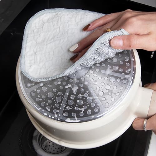 2 Two-Sided Scouring Pads, Safe AntiScratch Scrubber Cloths for Kitchen Utensils, Oven, Stovetop Cookware Scrubber - color: A