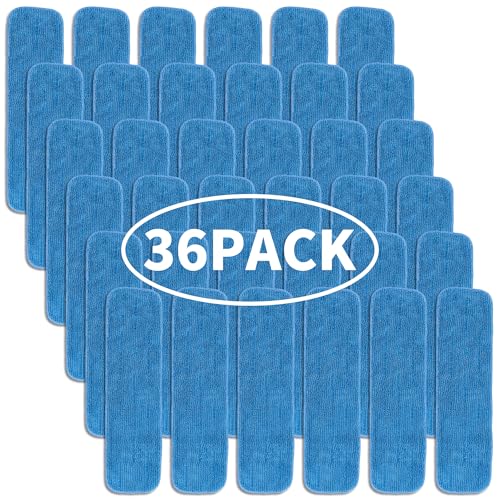 Matthew 18'' 36Pcs Microfiber Spray Mop Replacement Pads Heads for Wet Dry Floors Reusable Home Commercial Cleaning Refills,Machine Washable Fits Compatible with Bona Mop&Most Spray Mops Blue - color: Blue, size: 36 Pack