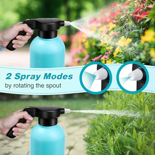 Electric Spray Bottle Plant Mister for Indoor Outdoor Plants, 0.5 Gallon Automatic Watering Can Rechargeable Battery Powered Sprayer with Adjustable Spout for Gardening, Cleaning (Blue Style) - style: Blue Style