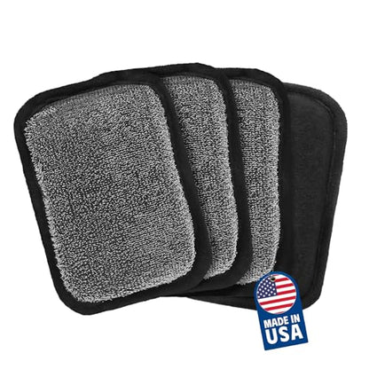 MEKER Grill Brush Bristle Replacement Pad, Ultra Safe Cleaning, Grill Cleaner Pad, Grill Brush Replacement Pad, 4 PCS - color: Black-4 Pads