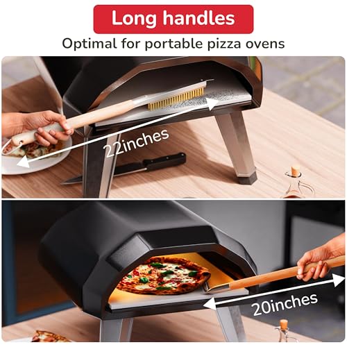 Senwosa Pizza Oven & Stone Brush with Scraper, Turning Fork & Bubble Popper Bundle - Essential Accessories & Tools for Any Pizza Oven - size: Set of 2
