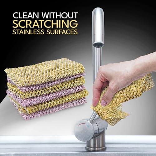 The Crown Choice Heavy Duty Non-Scratch Dish Scrubbers for Cleaning Dishes & Pots (6Pcs) - Replace Kitchen Sponges for Dishwashing with Our Scouring Pads - Try Our Alternative Dish Washing Scrub - color: 3pk Scourer (6pcs)