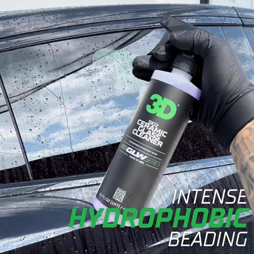 3D SiO2 Ceramic Glass Cleaner 1 Gallon – Hydrophobic Car Glass Cleaner with Rain Repellency – Optical-Grade Clarity, Streak-Free Shine & Ceramic Protection – Auto Detailing Spray – Made in USA - size: 128 Fl Oz (Pack of 1)