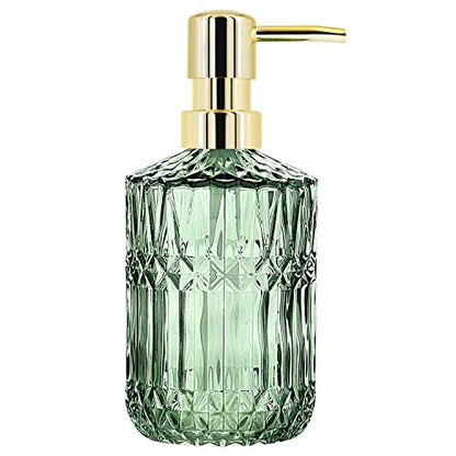 YunNasi Soap Dispenser with Pump, Refillable Liquid Hand Soap Dish Soap Dispensers for Bathroom Counter, Kitchen Sink (Green) - color: Green