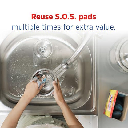 S.O.S-10002 , Steel Wool Soap Pads, 10 Ct - size: 10 Count