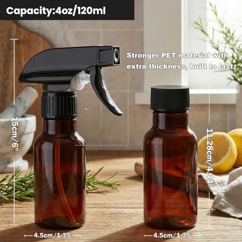 Spray Bottles 4oz/120ml Small Spray Bottle for Hair Plastic Mist/Stream Spraying Heavy Duty Empty Spray Bottles for Cleaning Solutions, Plants 1 Pack - color: Brown-1