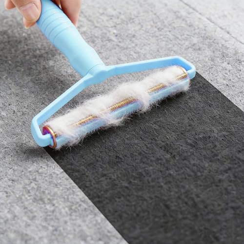 Manual Lint Remover 1 Pack Portable Fabric - Pet Hair Remover for Clothes Furniture Carpet, Fluff Removal Tool - color: Blue